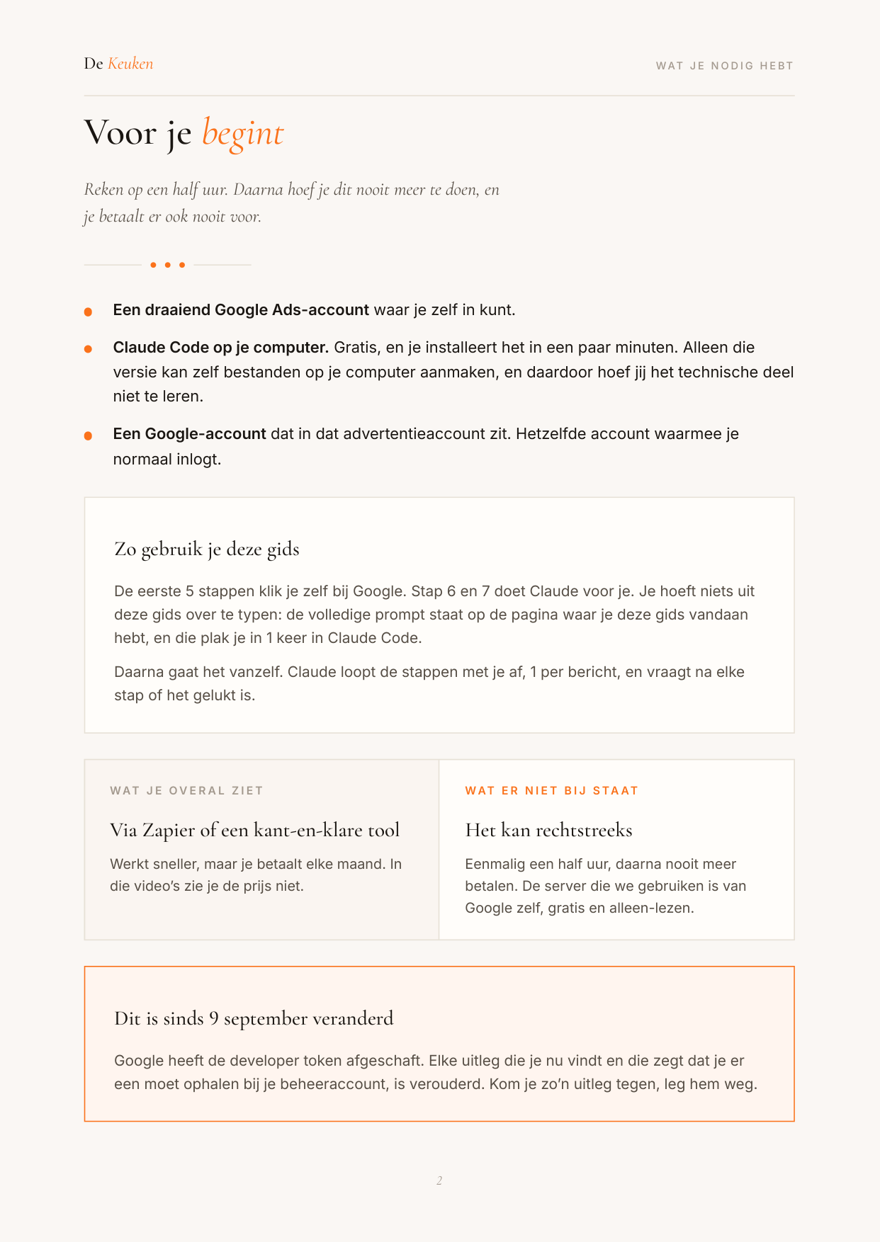 Blad 2: wat je nodig hebt